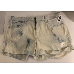 Old Navy Women's Size 12 Blue tie dye Denim Distressed Boyfriend Shorts